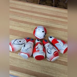 Vintage Coca Cola Collectable Bowling Set with Red and White Design